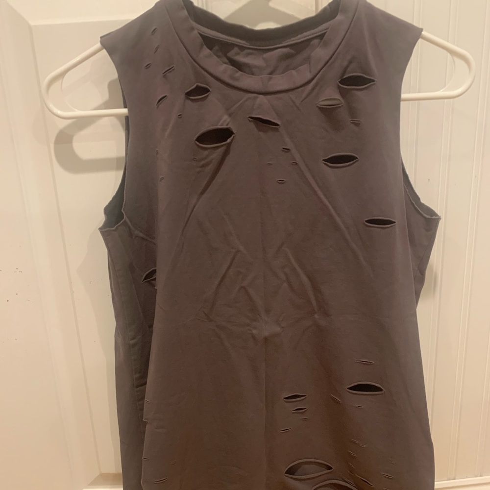 Distressed muscle tee